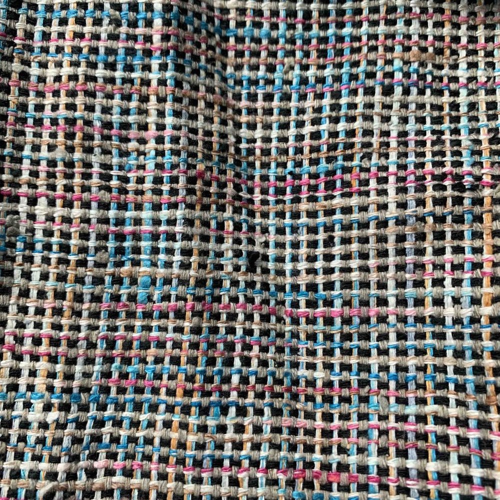 Vintage 80s raw silk blazer jacket multicolor 6 S - Picture 9 of 13